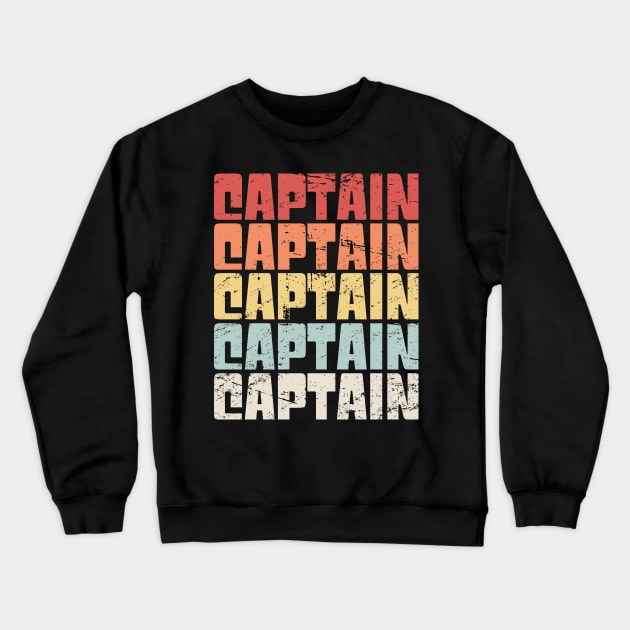 Retro 70s Boat Captain Crewneck Sweatshirt by MeatMan